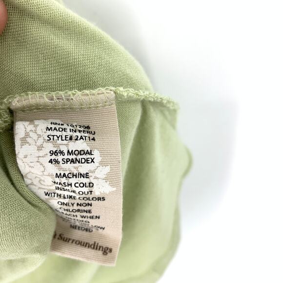 Soft Surroundings Layered Hem Tank Top Womens Size Large Light Green Scoop Neck - Picture 6 of 6